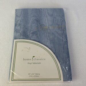 Vintage Home Classics Vinyl Tablecloth 60” x 84” Oblong Blue